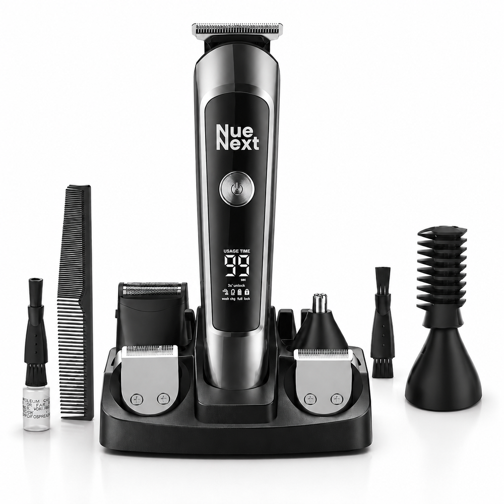 NueNext Men ProGroom 6-in-1 baardtrimmer en bodygroomer met opzetstukken
