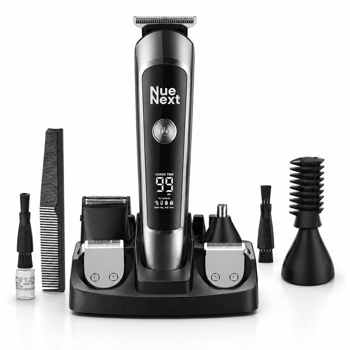 NueNext Men ProGroom 6-in-1 baardtrimmer en bodygroomer met opzetstukken
